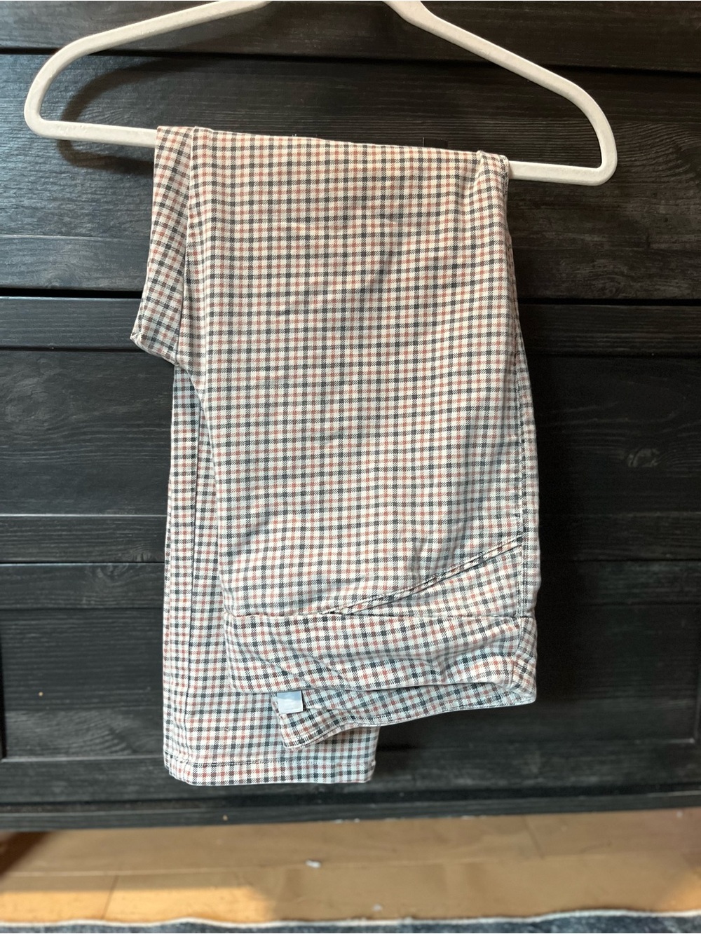 Check Print Pants in Cream and Brown